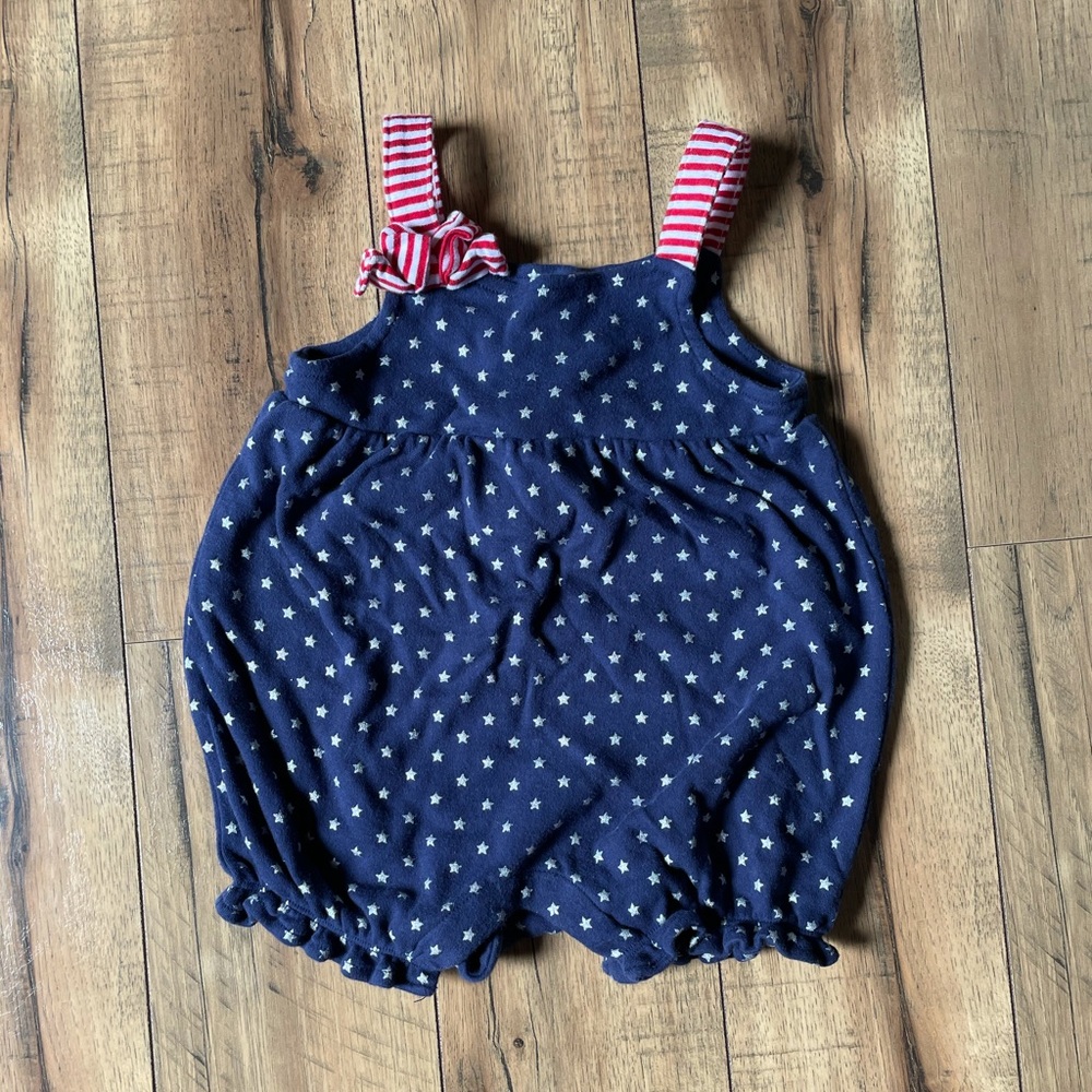 Gymboree red white and blue star baby Romper